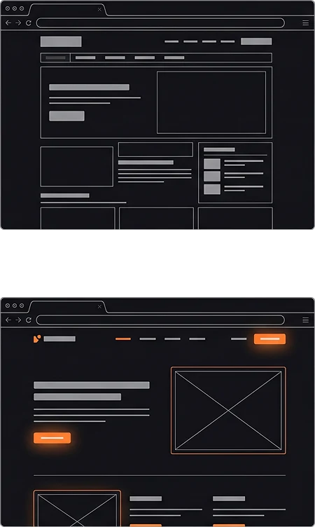 Site internet avant et après refonte sur mesure